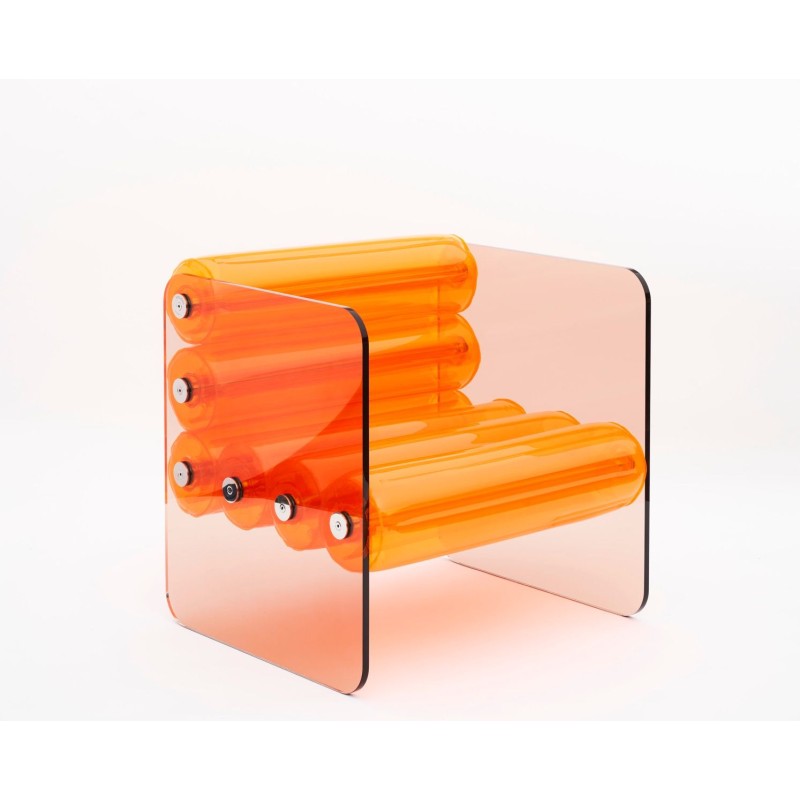 MW01 Sessel - Orangefarbene Sitzfläche - PMMA