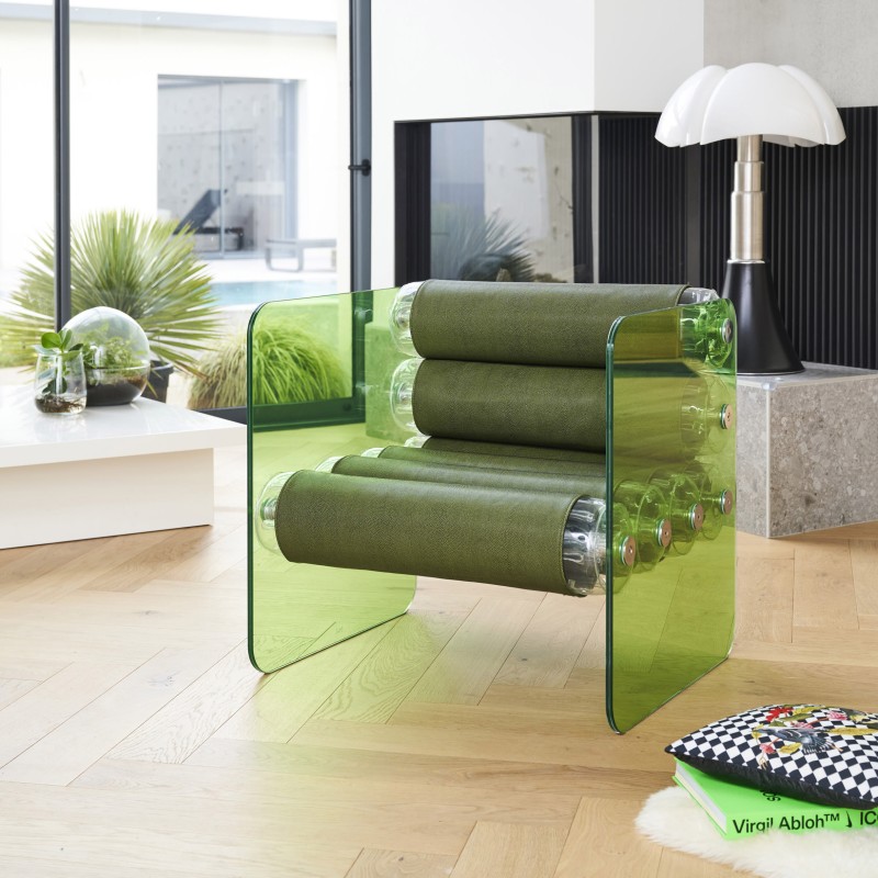 Fauteuil MW01 Transparent - Assise Green - Verre