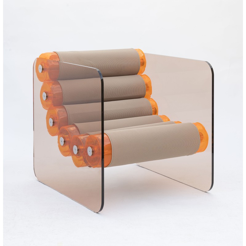 Armchair MW02 Orange - Beige seat - PMMA