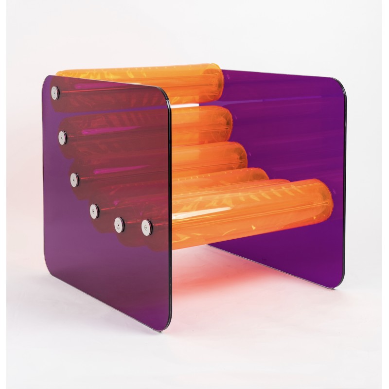 Sessel MW02 "POP" - Orange Sitzfläche - Glas