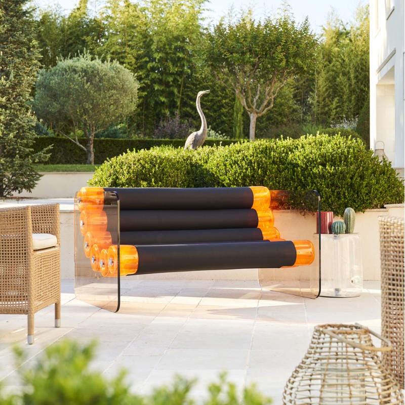 Sofa MW02 Orange - Seat Anthracite - PMMA
