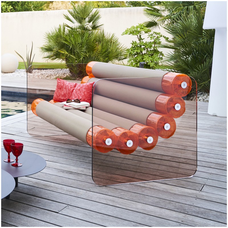 Sofa MW02 - Beige Sitz - Orange TPU - PMMA Bronze
