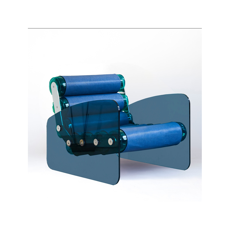 Armchair MW03 Green - Blue Seat - Glass