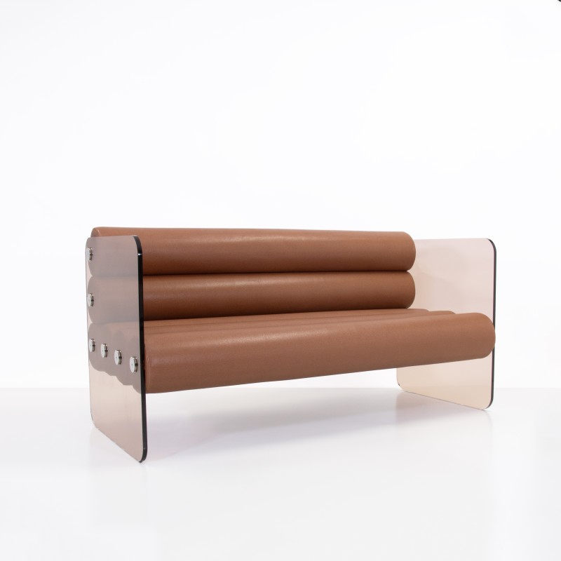 MW01 Sofa aus bronzefarbenem Acrylglas -...