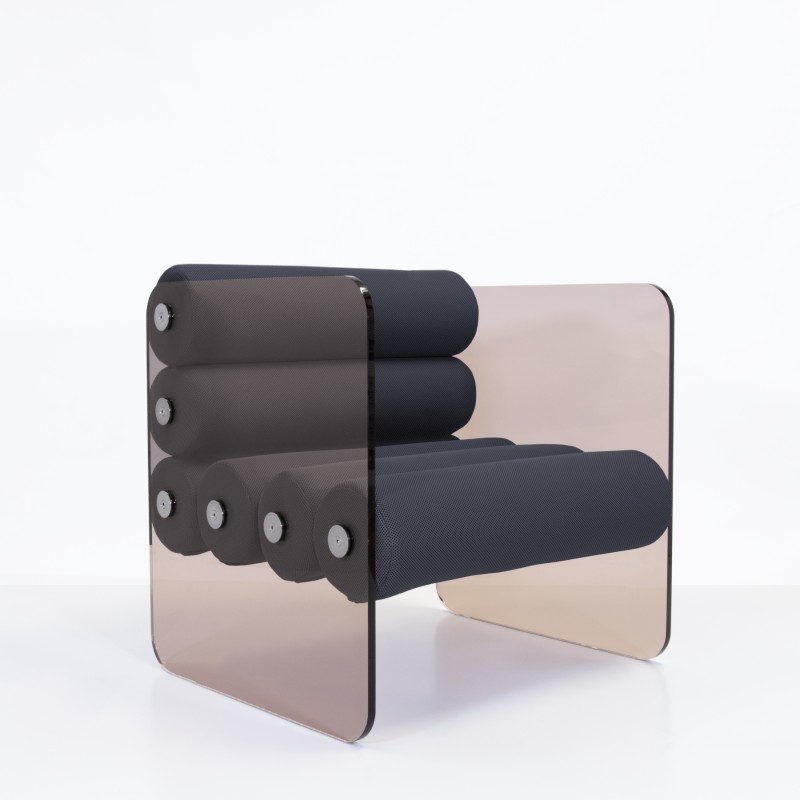 MW01 Sessel aus bronzefarbenem Acrylglas -...