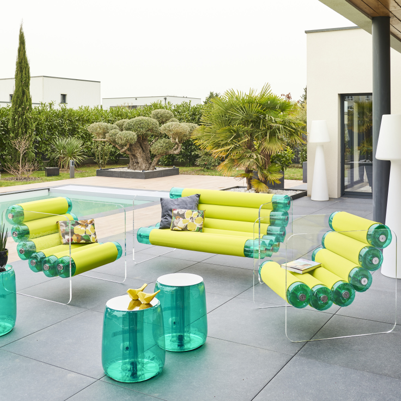 MW02 lounge set in acrylic glass - Green TPU...