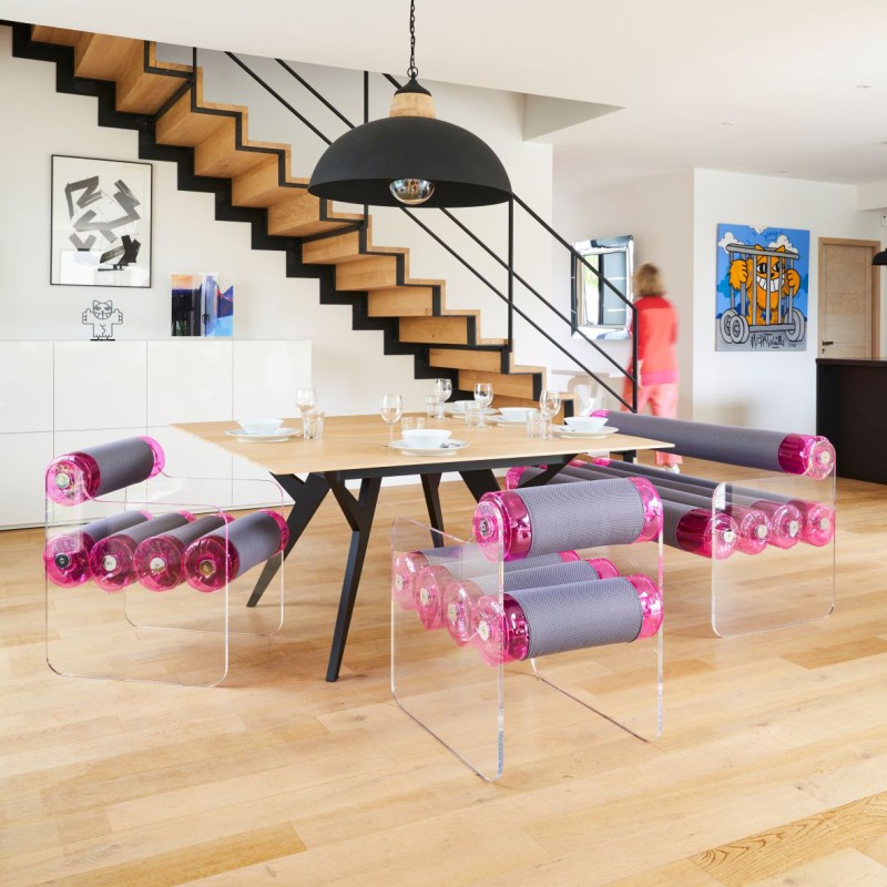 MW04 lounge set in acrylic glass - Pink TPU...
