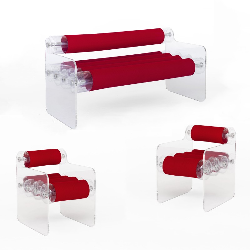 MW04 lounge set in acrylic glass - Transparent...