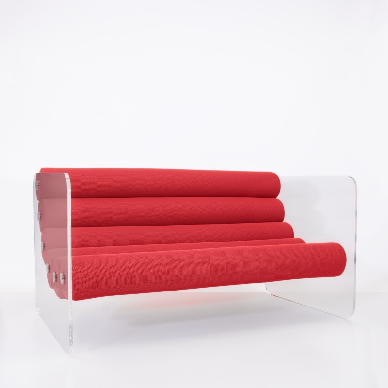 MW02 sofa in acrylic glass - Runner seat in foam